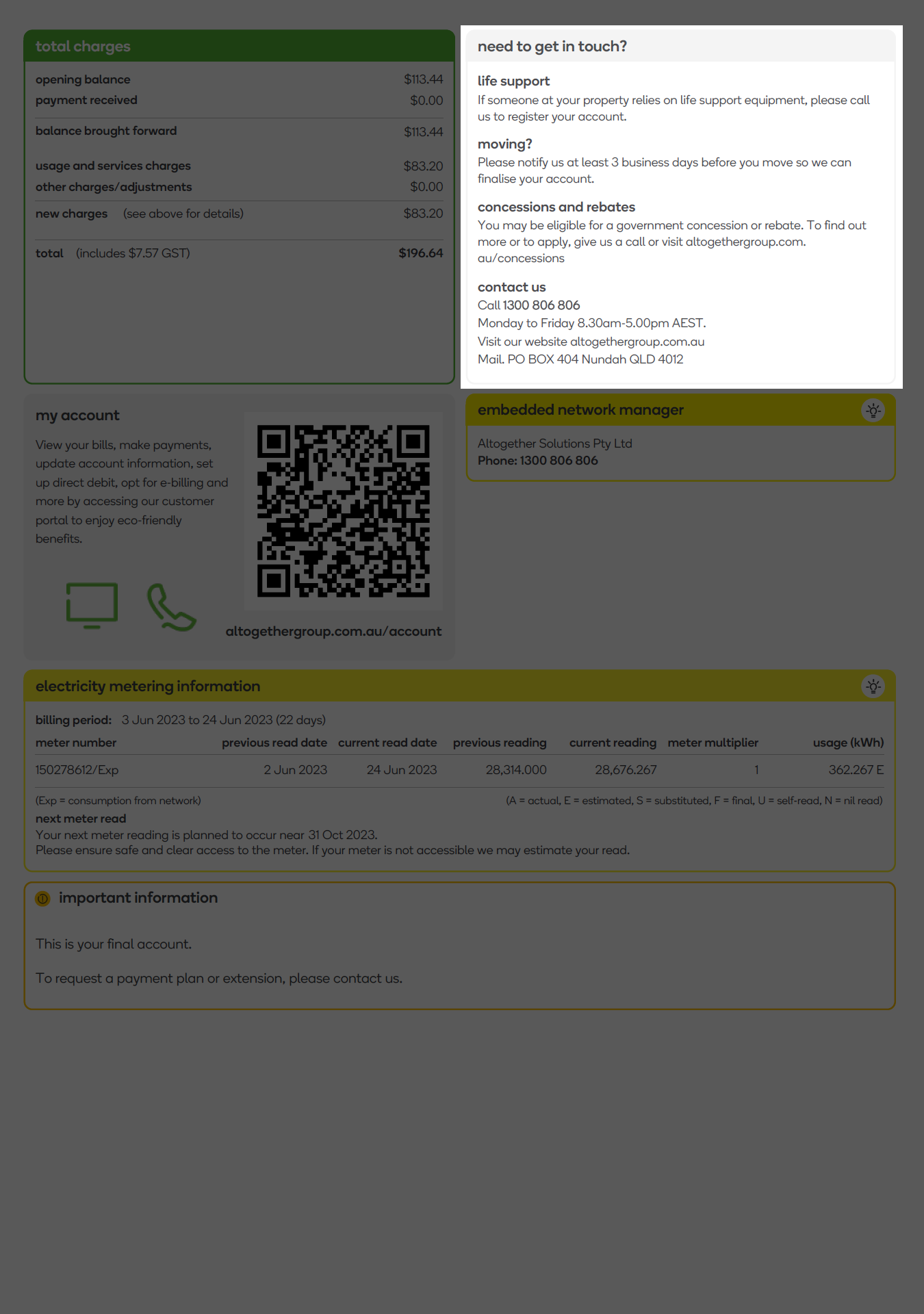Handy contact information